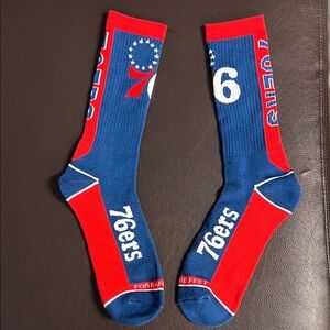 76ers Blue and Red Athletic Socks